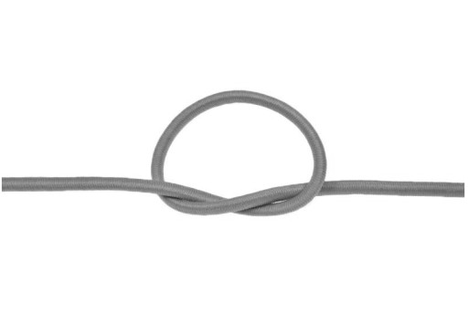Okrúhla guma, pletená gumová šnúra, 3 mm, sivá, 5 m