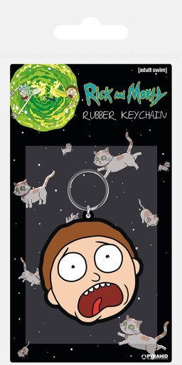 Kľúčenka s vystrašenou tvárou Ricka a Mortyho
