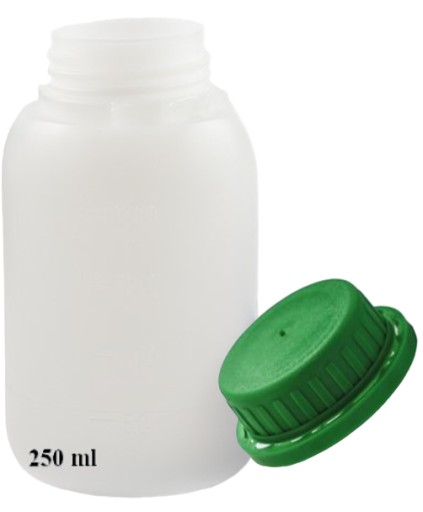 250 ml fľaša s deleným uzáverom a Boll tesnením