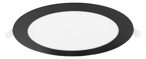 LED panel, zápustný, sadrokartónový, čierny, okrúhle stropné svietidlo, 12W