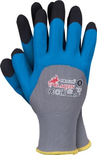 Pracovné rukavice DRAGON Pohodlné rukavice potiahnuté latexom BLAQFIN veľkosť 8
