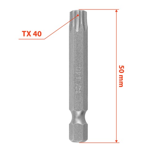 2x dlhé skrutkovacie bity TORX 40 50 mm MAGNETICKÉ HROTY Oceľové hroty