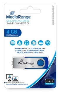 MediaRange USB 2.0 Pendrive 4GB Swivel Swing