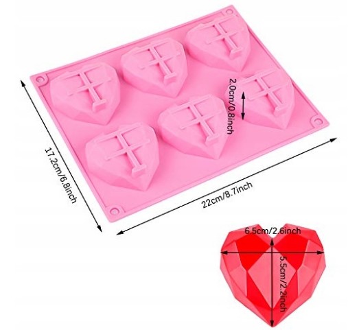 SILIKÓNOVÁ FORMA 3D FORMA SRDCE NA MYDLOVÉ TORTY