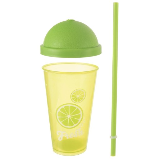 PLASTOVÝ pohár s viečkom a slamkou na pitie nápojov, vody, nápojov, 450 ml