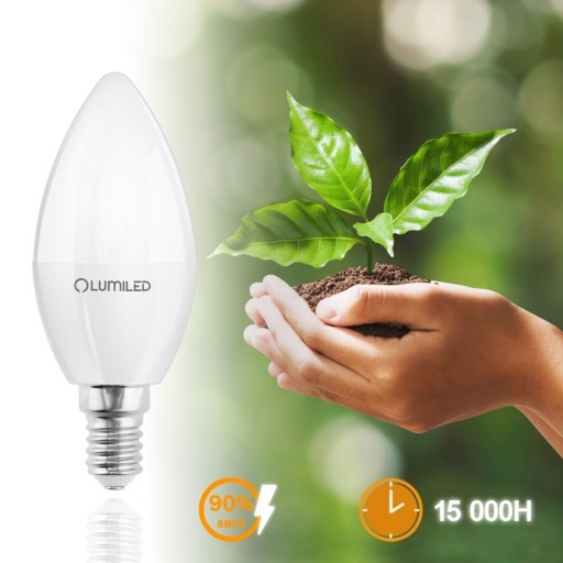 LED SVIEČKOVÁ žiarovka B35 E14 2,5W = 25W 249lm 6500K Studená 180° LUMILED