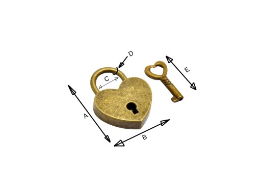 MINI LOVE LOCK PRE MOSTOVÉ MALÉ MOSADZNÉ SRDCE