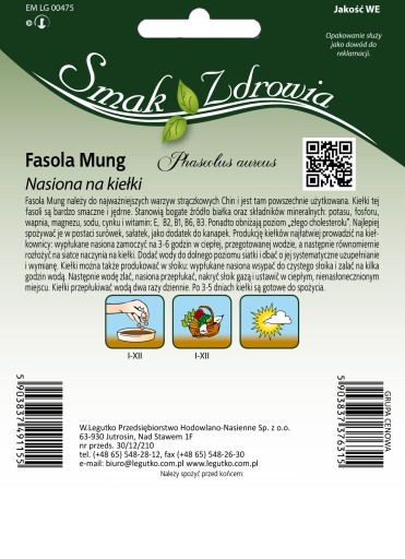 Fazuľka mungo, 40g Semená na klíčky, Fazuľové klíčky