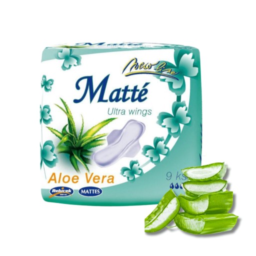 MATNÉ ALOE VERA SANITÁRNE VLOŽKY S KRÍDLAMI 9 KS ULTRA