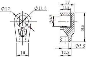 Krytka 8,8 mm keramická (807, 6146B, FU25)