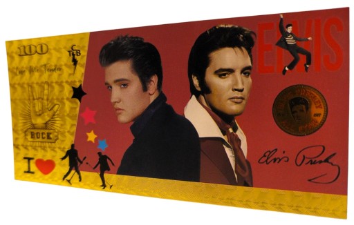 ELVIS PRESLEY Jedinečná pozlátená zberateľská bankovka