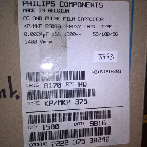 Kondenzátor Philips 2,4nF 1600V R15 5% MKP375 x5