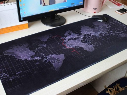 VEĽKÁ PODLOŽKA POD MYŠ MAPA SVETA KANCELÁRIA 80x30