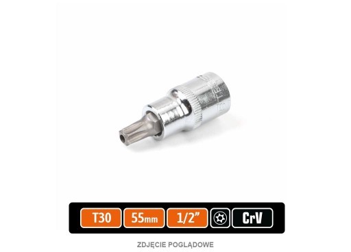 TORX T30 kľúčová drážka 1/2 L55mm S TEGEROVÝM OTVOROM