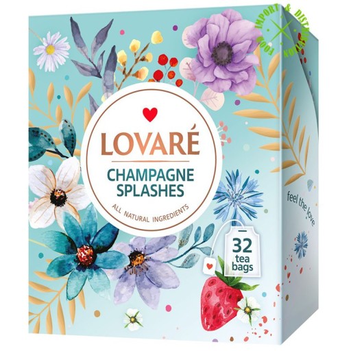 Lovare Splashes of Champagne čierny expresný čaj 32 tyčiniek x 2 gr