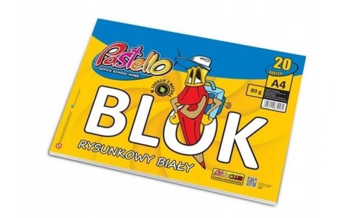 BLOK NA KRESLENIE, BIELY, 20 PASTELOVÝCH LISTOV A4