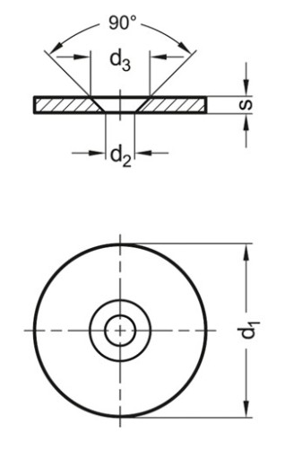 Kovová podložka na spojenie s magnetmi D15x3mm