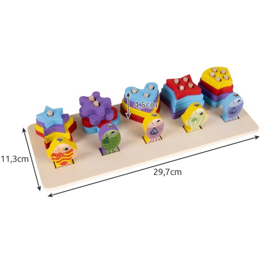 Triedička Puzzle Drevené hračkové bloky Vzdelávacia rybárska hra