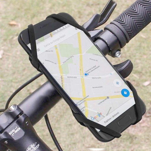 SILNÝ GUMOVÝ DRŽIAK NA BICYKEL PRE TELEFÓN 4-6'' GPS SMARTFÓN SILIKÓNOVÝ MOTOR