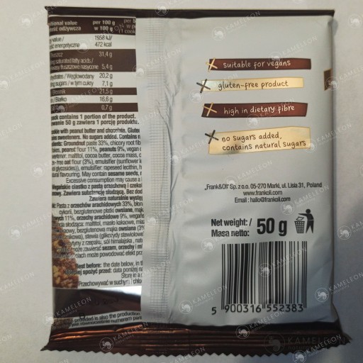 Jemná sušienka Arašidové maslo a čokoláda 50g