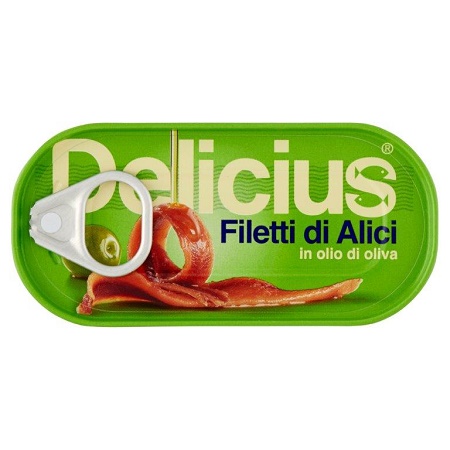 Delicius Sardelové filety v olivovom oleji 46 g