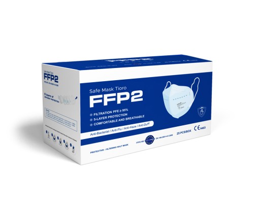 FFP2 OCHRANNÁ MASKA BIELA 25 ks POLMASKA