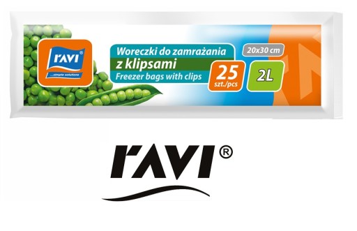 VRECKÁ MRAZIACA S Klipmi 2L 20x30 cm 25 ks RAVI