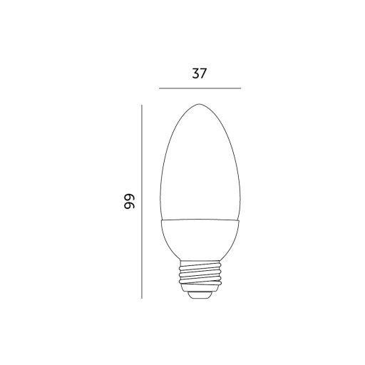 LED žiarovka na sviečku 6W E27 STUDENÁ BIELA 6000K 470lm
