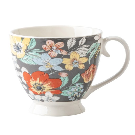 Porcelánová šálka Altom Design s kvetmi na kávu a čaj, 350 ml