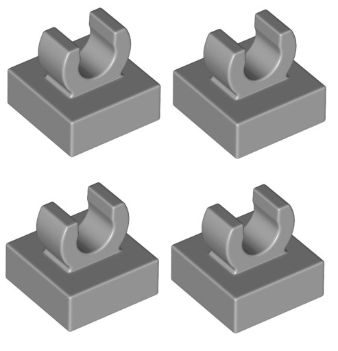 LEGO hákový tanier 1x1 J. Grey (15712/6308012) x4