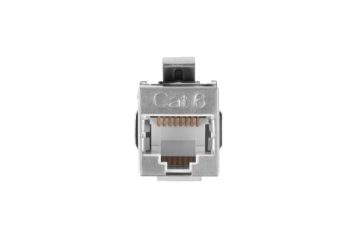 Keystone konektor RJ45 cat.6, tienený, uhol 90 stupňov