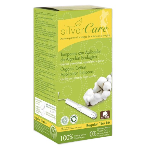 Tampóny Silver Care s aplikátorom z organickej bavlny