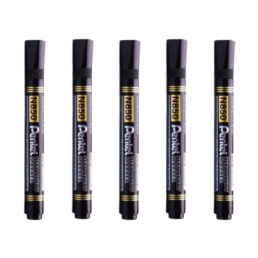 Pentel N850 okrúhly permanentný popisovač čierny 5 ks