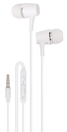 maXlife MXEP-02 káblové slúchadlá s mikrofónom pre telefón biele 120 cm