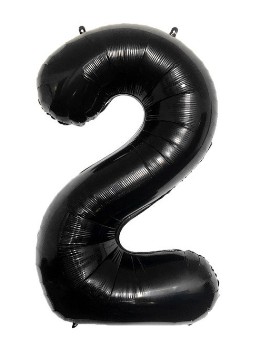 FÓLIOVÝ BALÓN ČÍSLO 2 ČIERNY GIANT 80CM