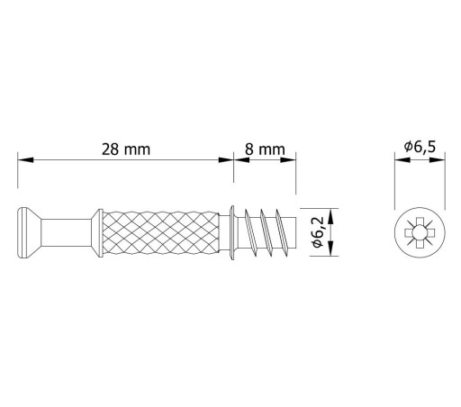 10x EURO nábytková spojka excentrická 28 mm