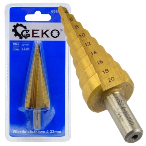 GEKO vianočný stromček kužeľový vrták, kužeľový výstružník 4 - 20 mm.