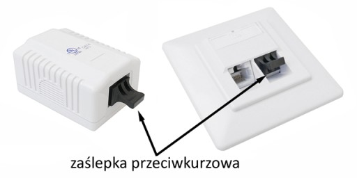 Protiprachový kryt zásuvky RJ45/8P8C, čierny, 10 ks