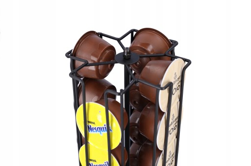 RACK NA KAPSULE Dolce Gusto na kávu, 28 kusov kapsúl, otočný, čierny