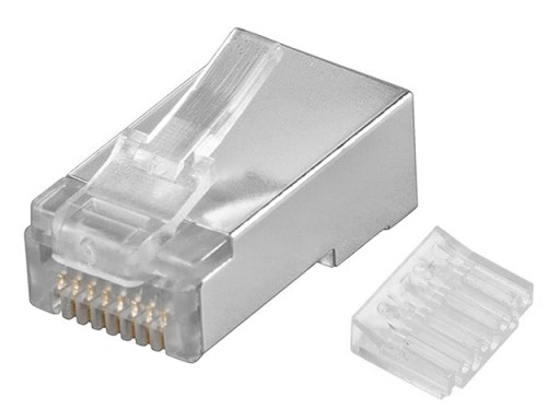 Zástrčka RJ45/8P8C STP, tienená, kat. 6, krútená dvojlinka, drôt AWG24-27, 10 ks.