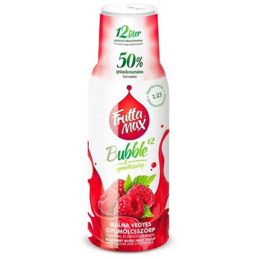 Sirup na sódu FruttaMax RASPBERRY karbonizátor 500 ml na 12 LITROV