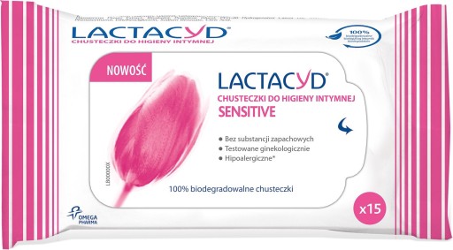Lactacyd Sensitive utierky na intímnu hygienu 15 ks