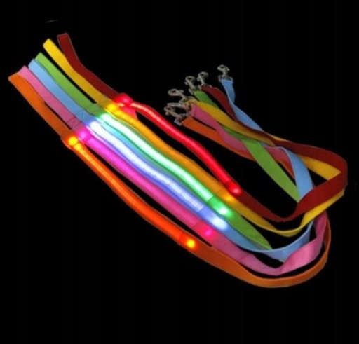 LED vodítko pre psa 120 cm, svietiace ČERVENÉ 38