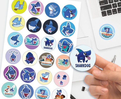 MEGA SET NÁLEPOK + TETOVANIE REKSIN SHARKDOG