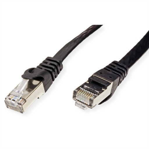 LAN FTP Cat.6 plochý čierny 1m kábel