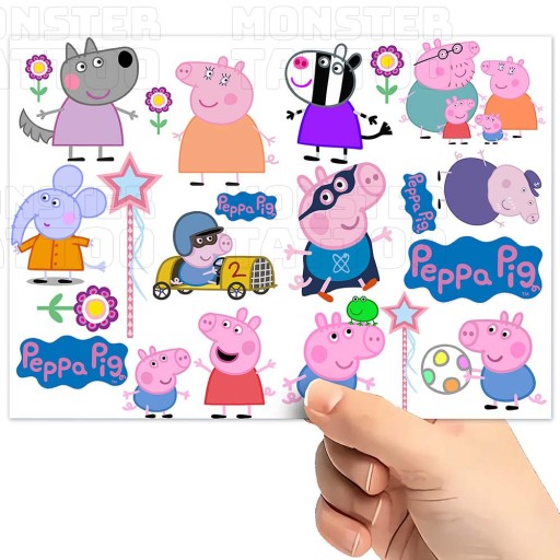 UMÝVAJÚCE DOČASNÉ TETOVANIE PRE DETI DETSKÉ PEPPA PIG ORIGINÁLNE DIZAJNY
