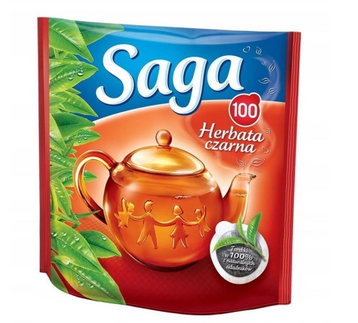Čierny čaj v sáčkoch Saga 90ks x2
