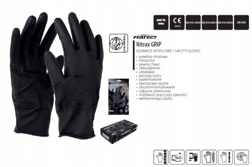 NITRAX GRIP ČIERNE RUKAVICE 9