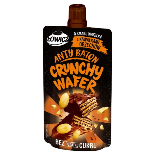 Antybar Mousse Chrumkavá oblátka Šmak Oblátka s kúskami orechov 100g Łowicz