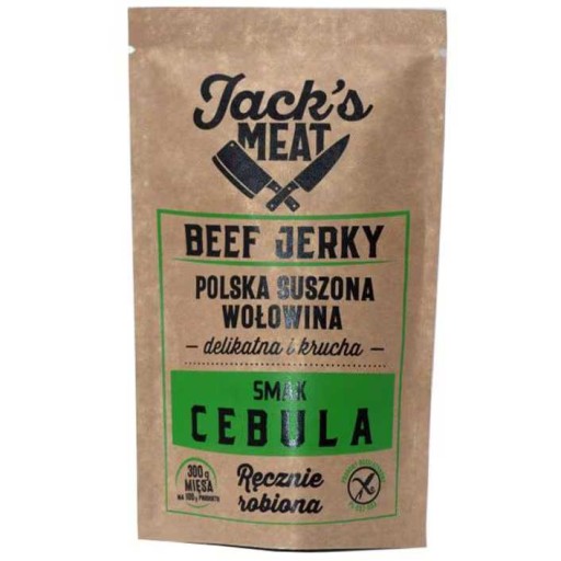 JACK'S MEAT Polska Sušené hovädzie Hovädzie Jerky Cibuľová príchuť 30G